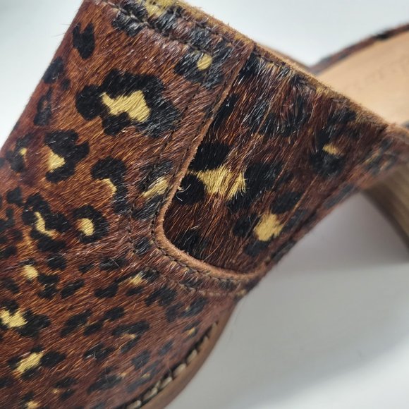 Madewell Carey Mule in Painted Leopard Calf Hair Animal Print Women's Size 8 - Picture 11 of 11